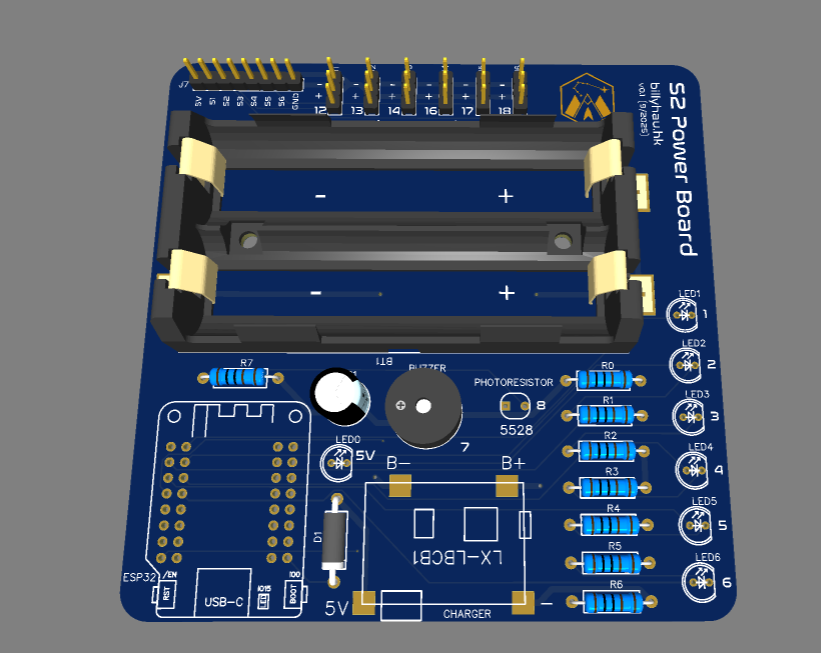 ESP32 S2 Mini Development Expansion Servo Power Board